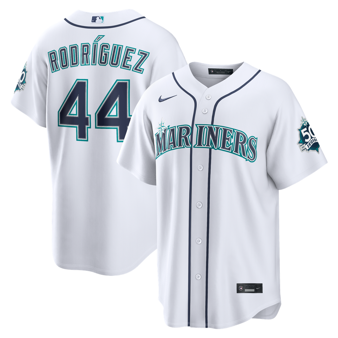 Men's Seattle Mariners Julio Rodríguez Teal Alternate Stadium 50th Season Patch MLB Baseball Jersey - view 7