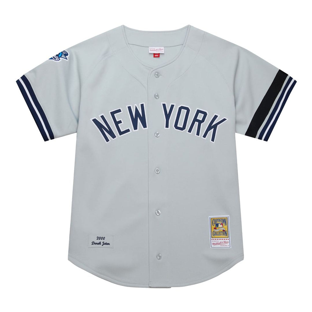 Men's New York Yankees Derek Jeter Gray Cooperstown Collection 2000 World Series MLB Baseball Jersey - view 2