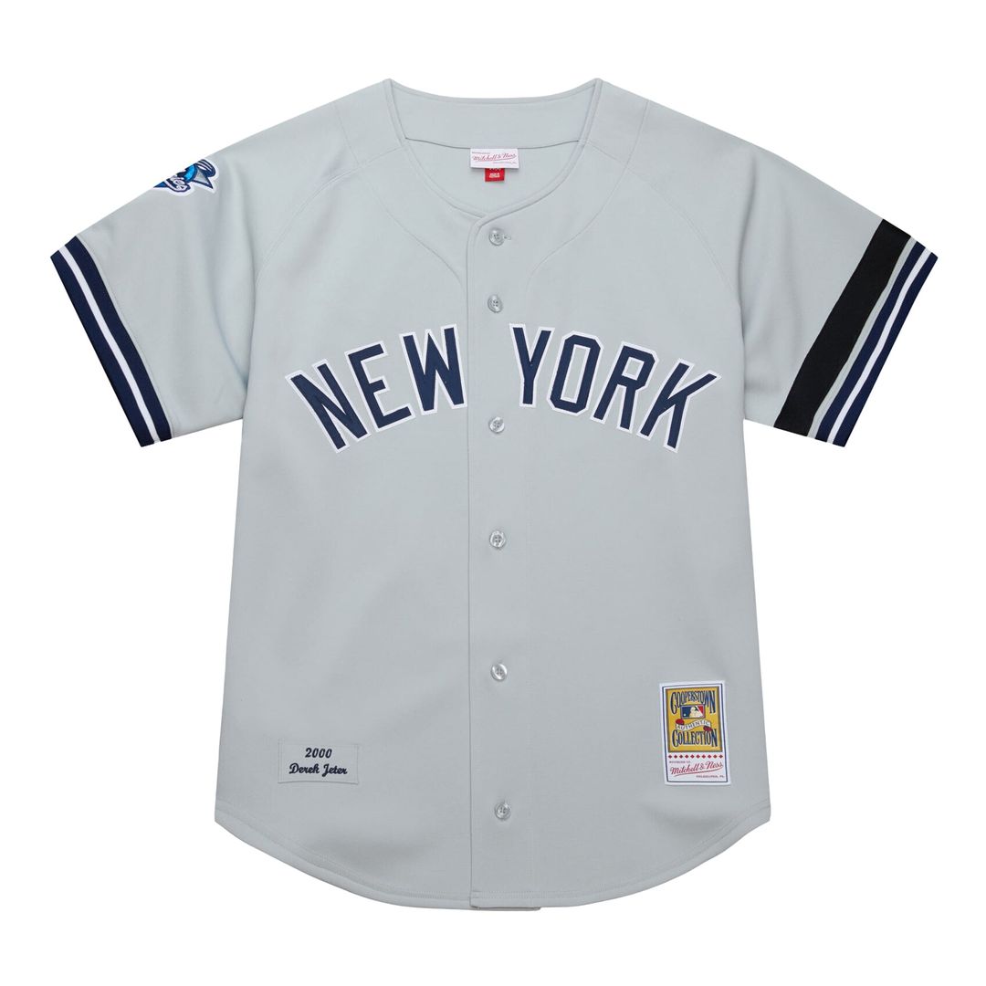 Men's New York Yankees Derek Jeter Gray Cooperstown Collection 2000 World Series MLB Baseball Jersey - view 2