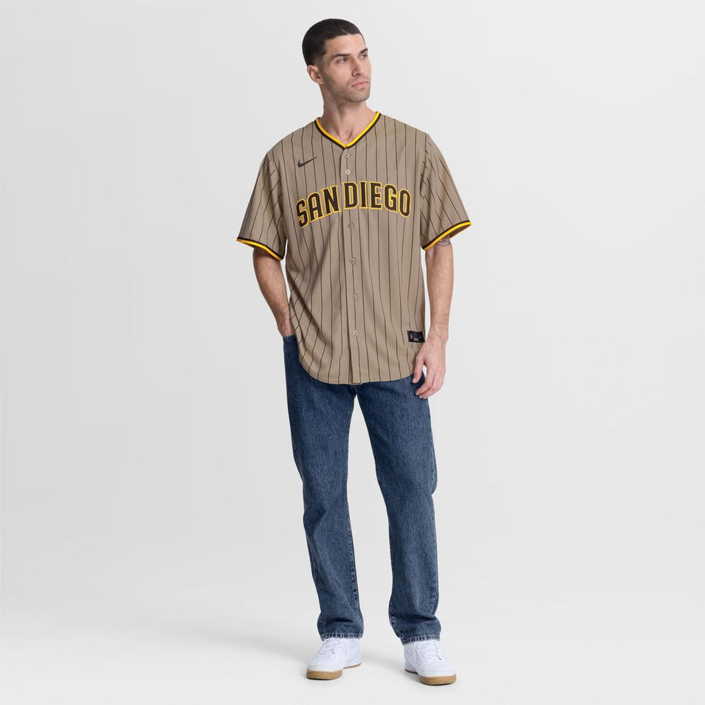 Men's San Diego Padres Fernando Tatis Jr. Brown Road Replica MLB Baseball Jersey - view 10