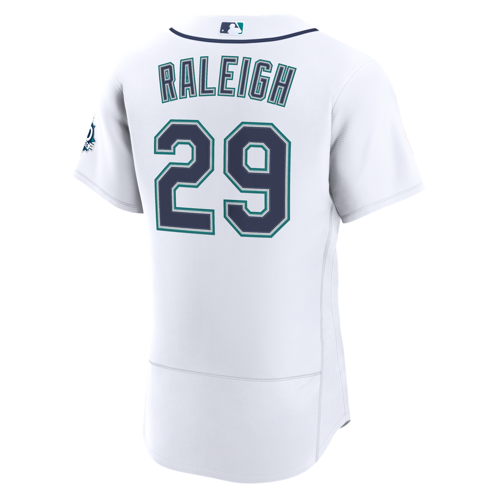 Men's Seattle Mariners Cal Raleigh White Home 50th Season MLB Baseball Jersey - view 3