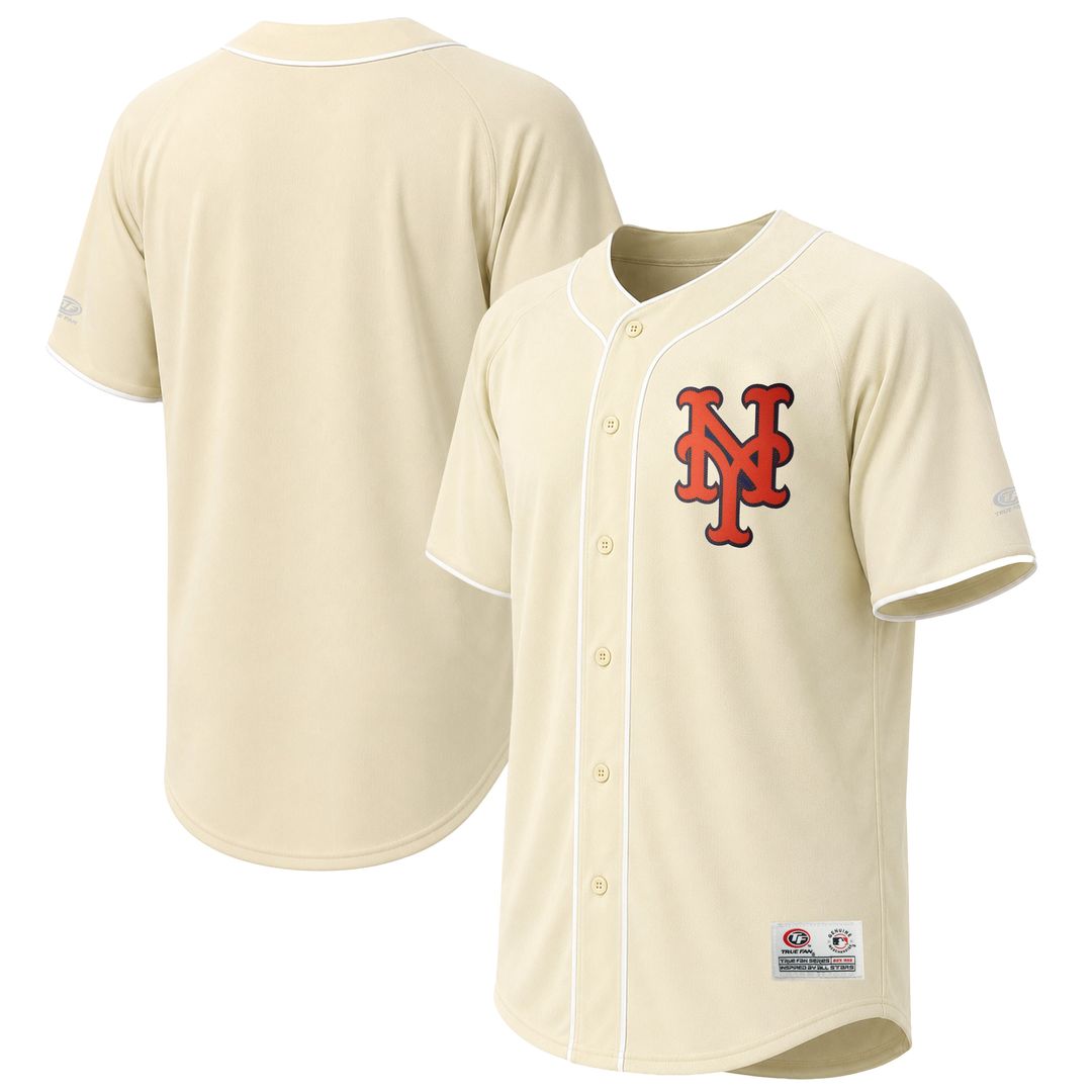 Men's New York Mets Cream Fashion MLB Baseball Jersey - view 1