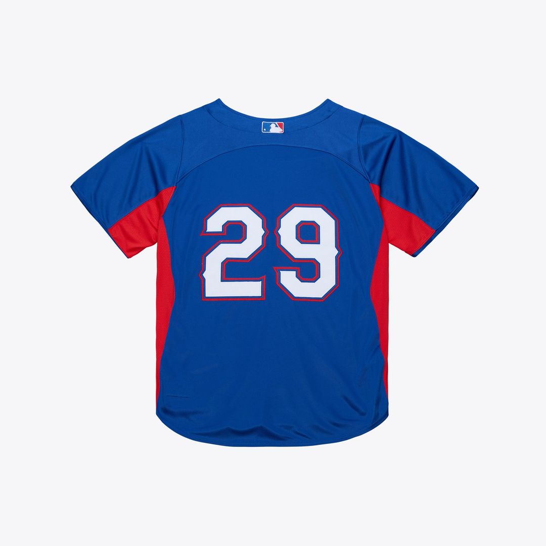 Men's Texas Rangers Adrian Beltre Royal Cooperstown Mesh Batting Practice Button-Up MLB Baseball Jersey - view 2