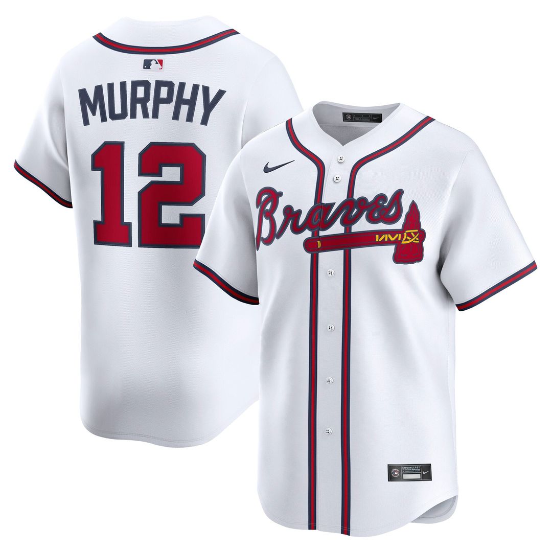 Men's Atlanta Braves Sean Murphy White Home Limited MLB Baseball Jersey - view 1
