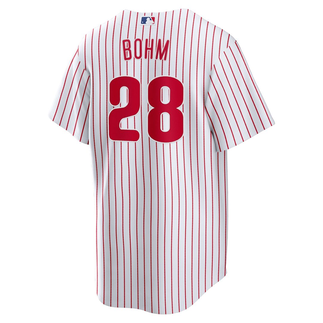 Men's Philadelphia Phillies Alec Bohm White Home Replica MLB Baseball Jersey - view 3