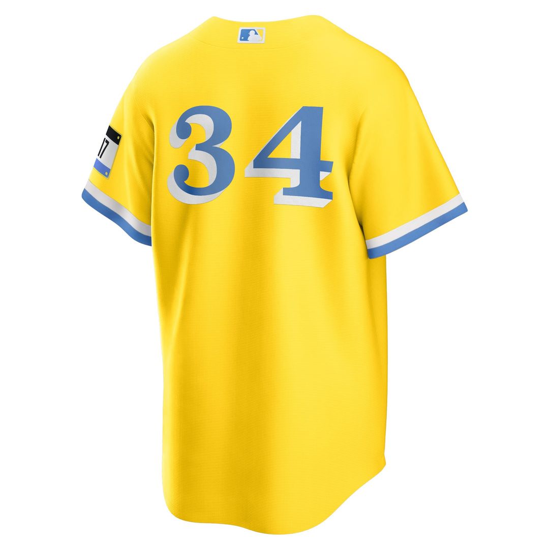 Men's Boston Red Sox David Ortiz Gold Retired Player City Connect Replica MLB Baseball Jersey - view 3