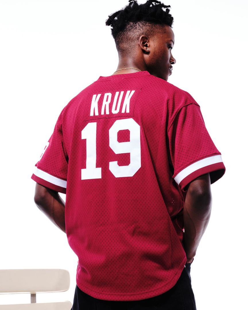 Men's Philadelphia Phillies John Kruk Burgundy Big & Tall Cooperstown Collection Mesh Batting Practice MLB Baseball Jersey - view 3