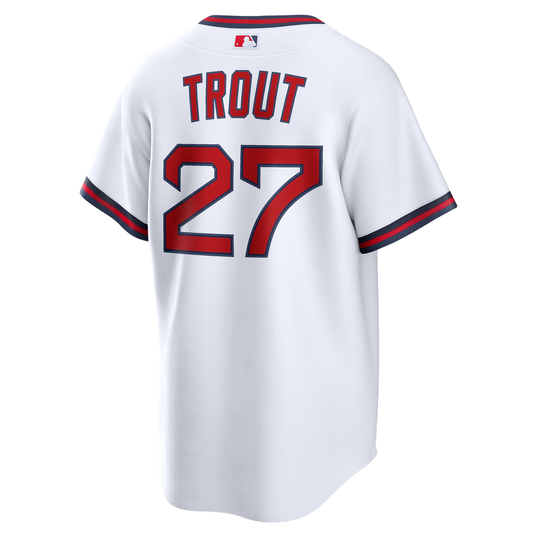Men's Los Angeles Angels Mike Trout White Alternate Replica MLB Baseball Jersey - view 3
