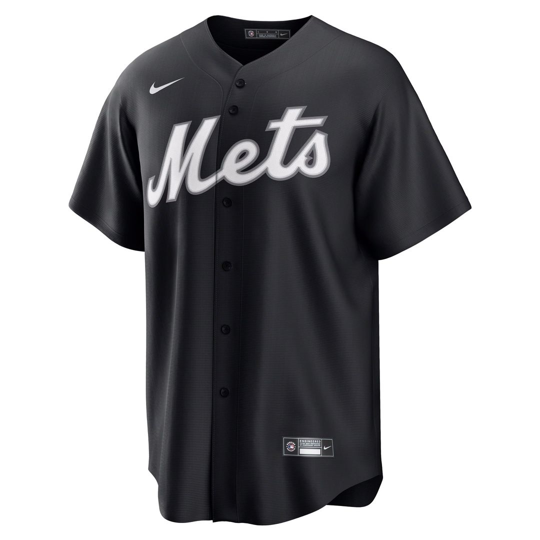 Men's New York Mets Francisco Lindor Black Replica MLB Baseball Jersey - view 4