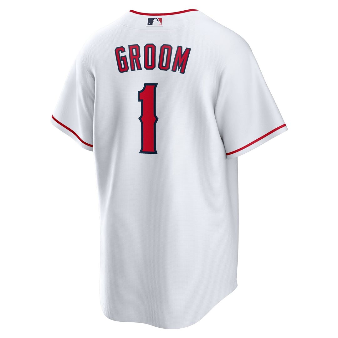 Men's Los Angeles Angels White #1 Groom Home Replica MLB Baseball Jersey - view 3