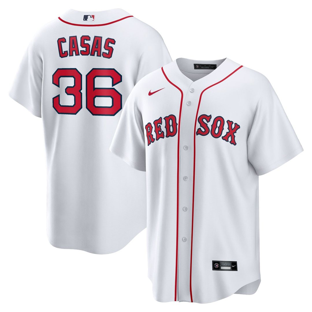 Men's Boston Red Sox Triston Casas White Home Replica MLB Baseball Jersey - view 1