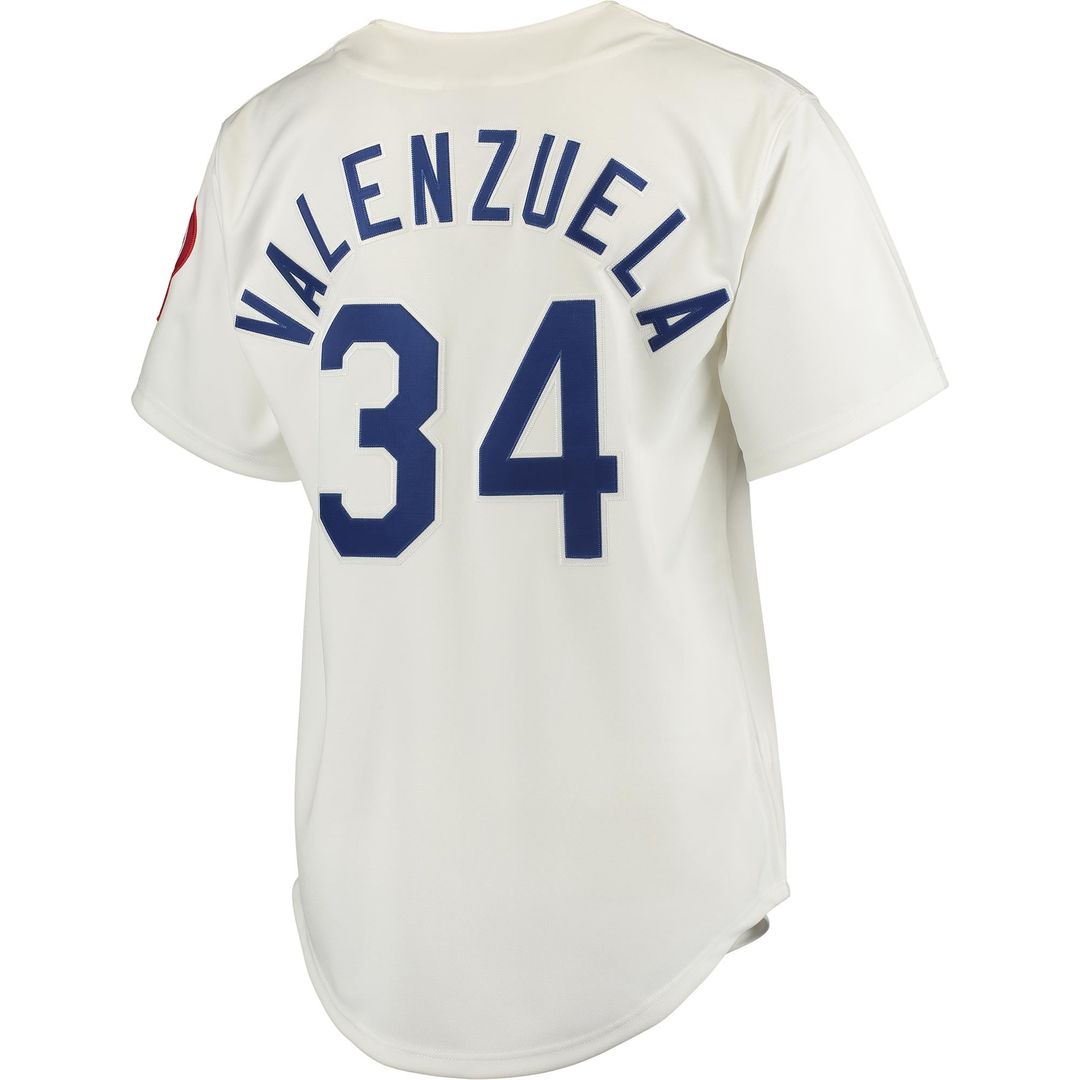 Men's Los Angeles Dodgers Fernando Valenzuela Gray MLB Baseball Jersey - view 6