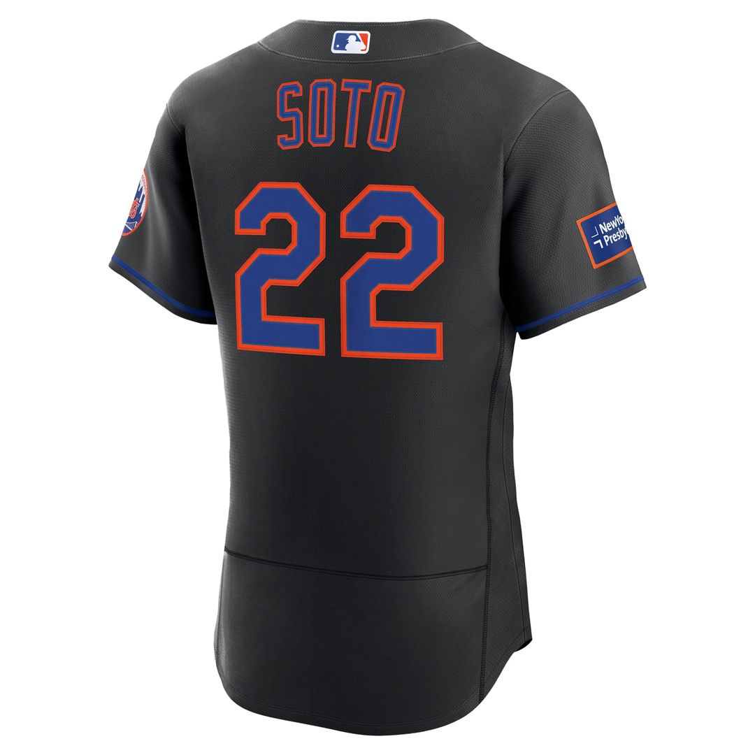 Men's New York Mets Juan Soto Black Alternate Sponsor Patch MLB Baseball Jersey - view 6