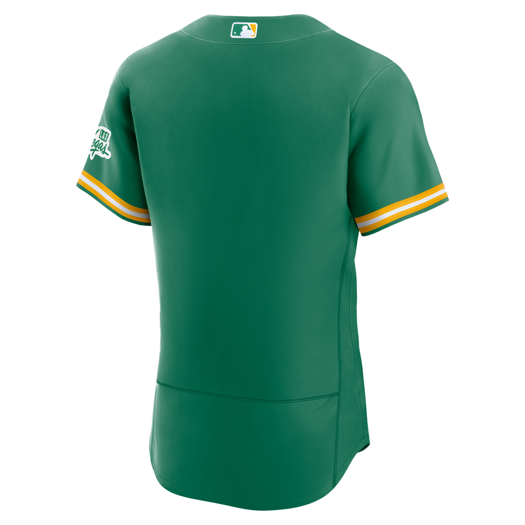 Men's Athletics Green Alternate Sponsor Patch MLB Baseball Jersey - view 3