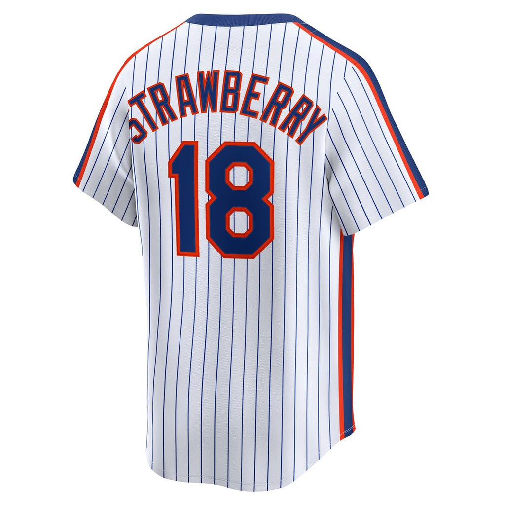 Men's New York Mets Darryl Strawberry White Throwback Cooperstown Collection Limited MLB Baseball Jersey - view 3