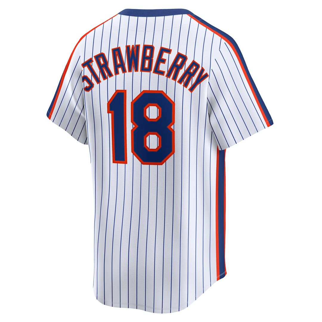 Men's New York Mets Darryl Strawberry White Throwback Cooperstown Collection Limited MLB Baseball Jersey - view 3