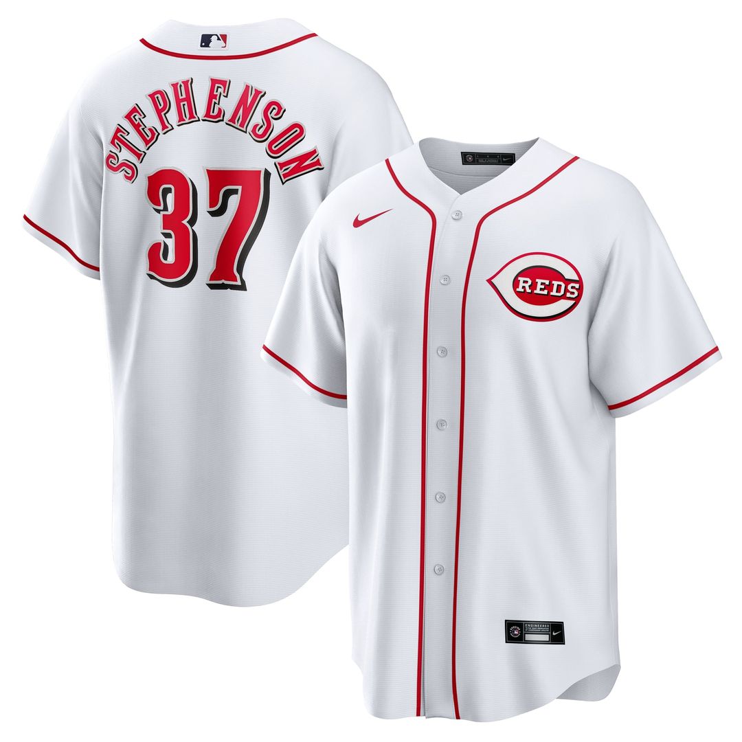 Men's Cincinnati Reds Tyler Stephenson White Home Replica MLB Baseball Jersey - view 1