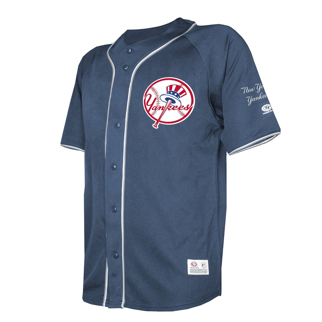 Men's New York Yankees Navy Team Color Full-Button Fashion MLB Baseball Jersey - view 2