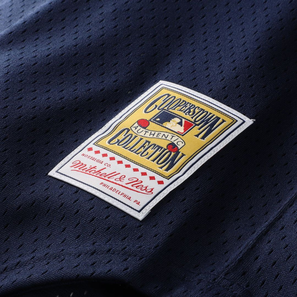 Men's New York Yankees Rickey Henderson Navy Cooperstown Collection Mesh Batting Practice Button-Up MLB Baseball Jersey - view 7