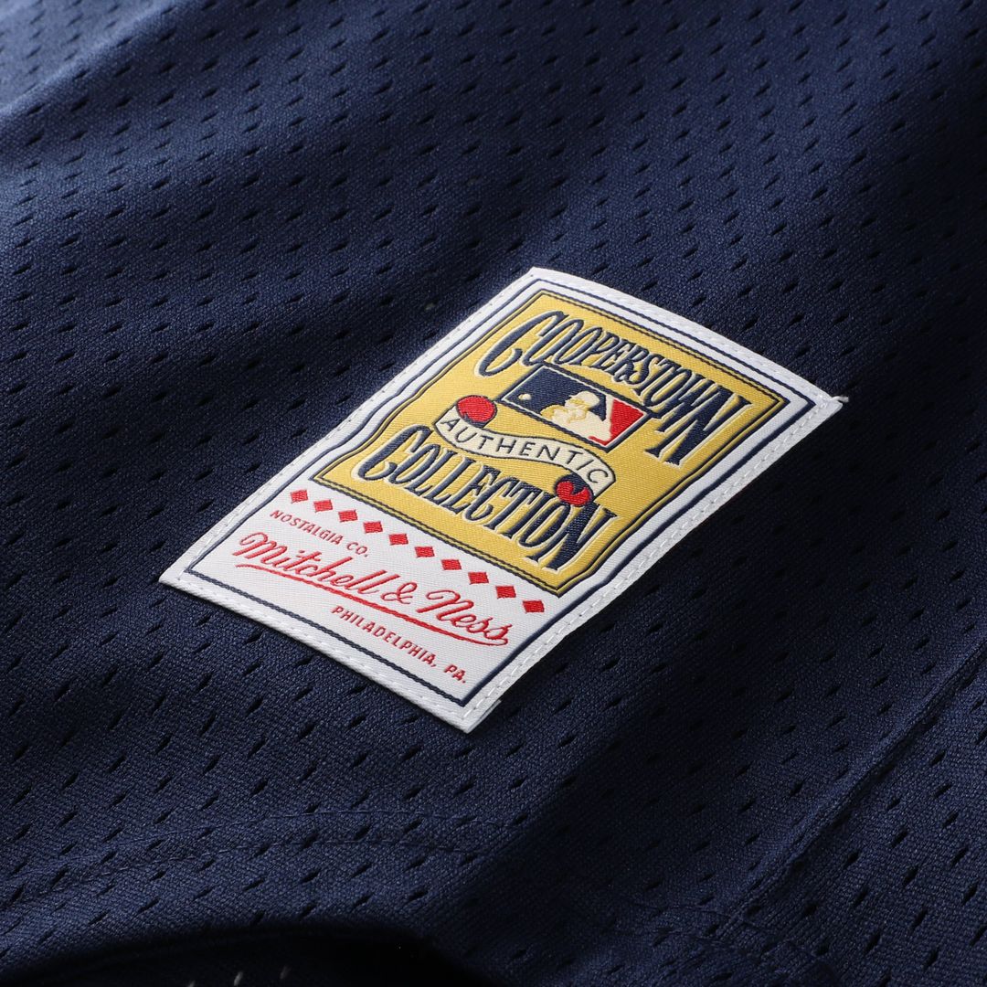 Men's New York Yankees Rickey Henderson Navy Cooperstown Collection Mesh Batting Practice Button-Up MLB Baseball Jersey - view 7
