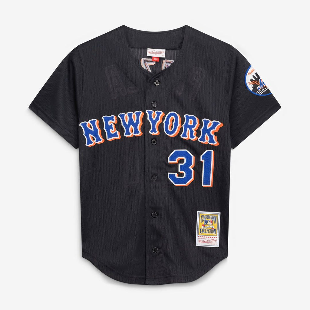 Men's New York Mets Mike Piazza Black Cooperstown Collection 2000 Batting Practice MLB Baseball Jersey - view 2