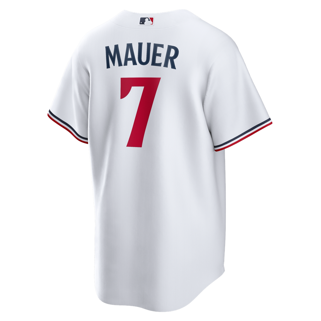 Men's Minnesota Twins Joe Mauer White Home Retired Player Replica MLB Baseball Jersey - view 3