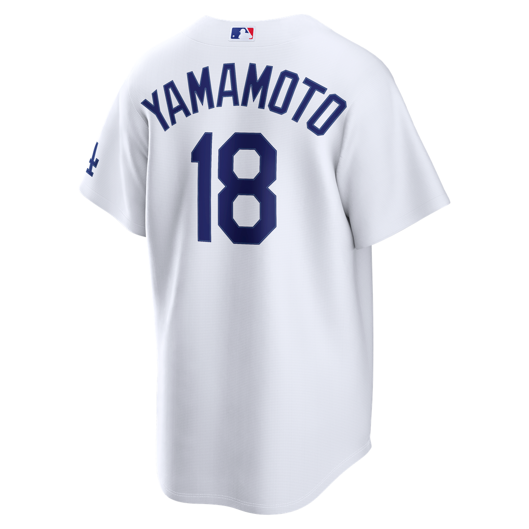 Men's Los Angeles Dodgers Yoshinobu Yamamoto White Home Stadium MLB Baseball Jersey - view 3