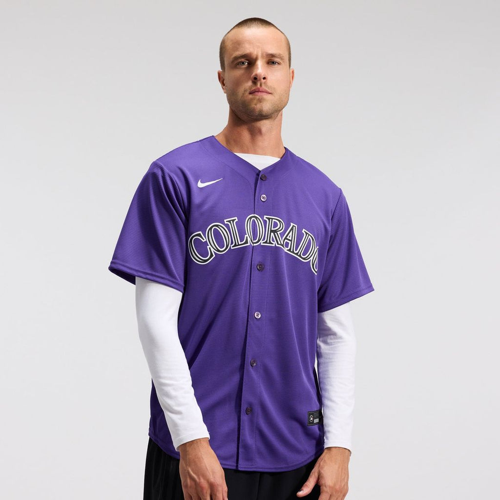 Men's Colorado Rockies Purple Alternate Replica MLB Baseball Jersey - view 1