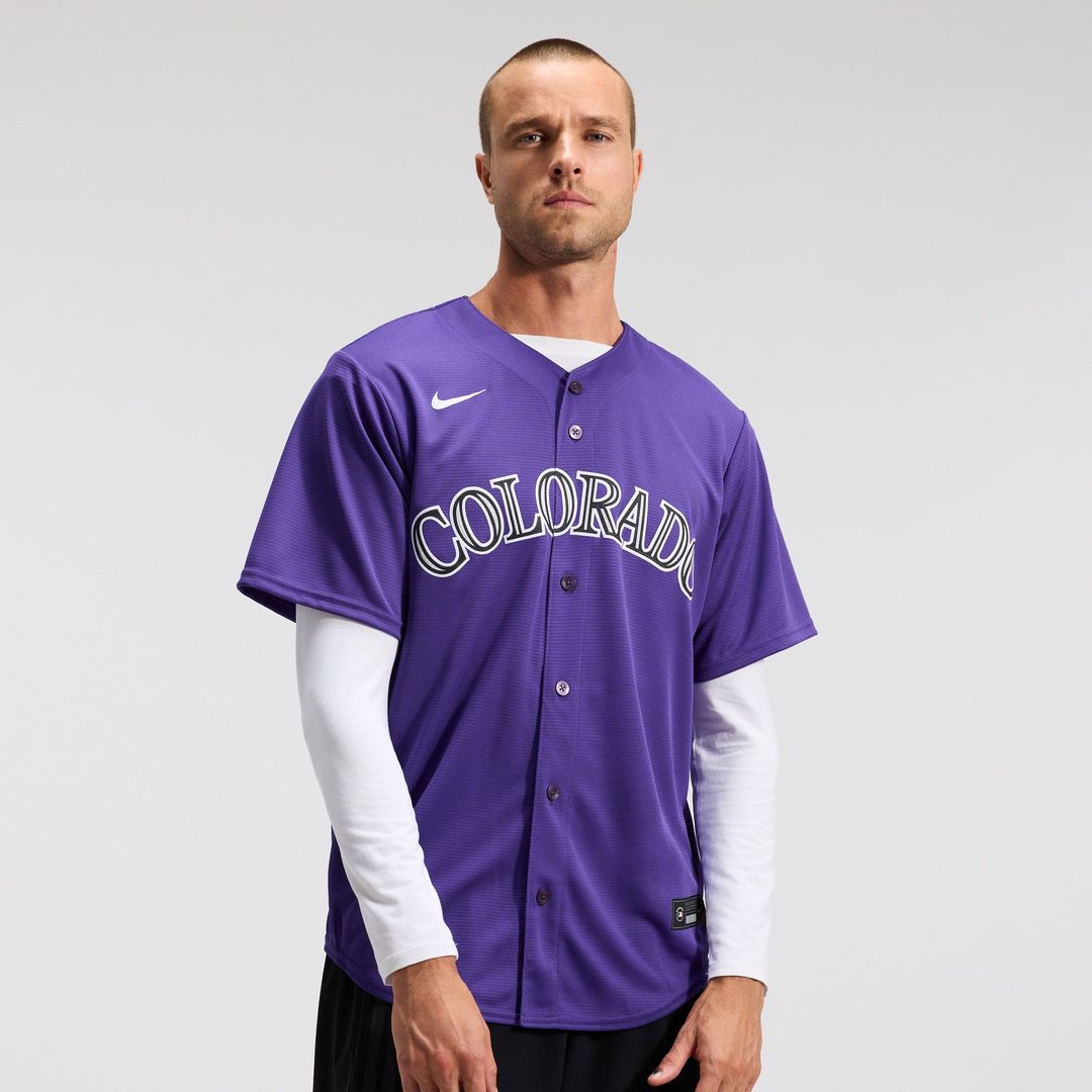 Men's Colorado Rockies Purple Alternate Replica MLB Baseball Jersey - view 1