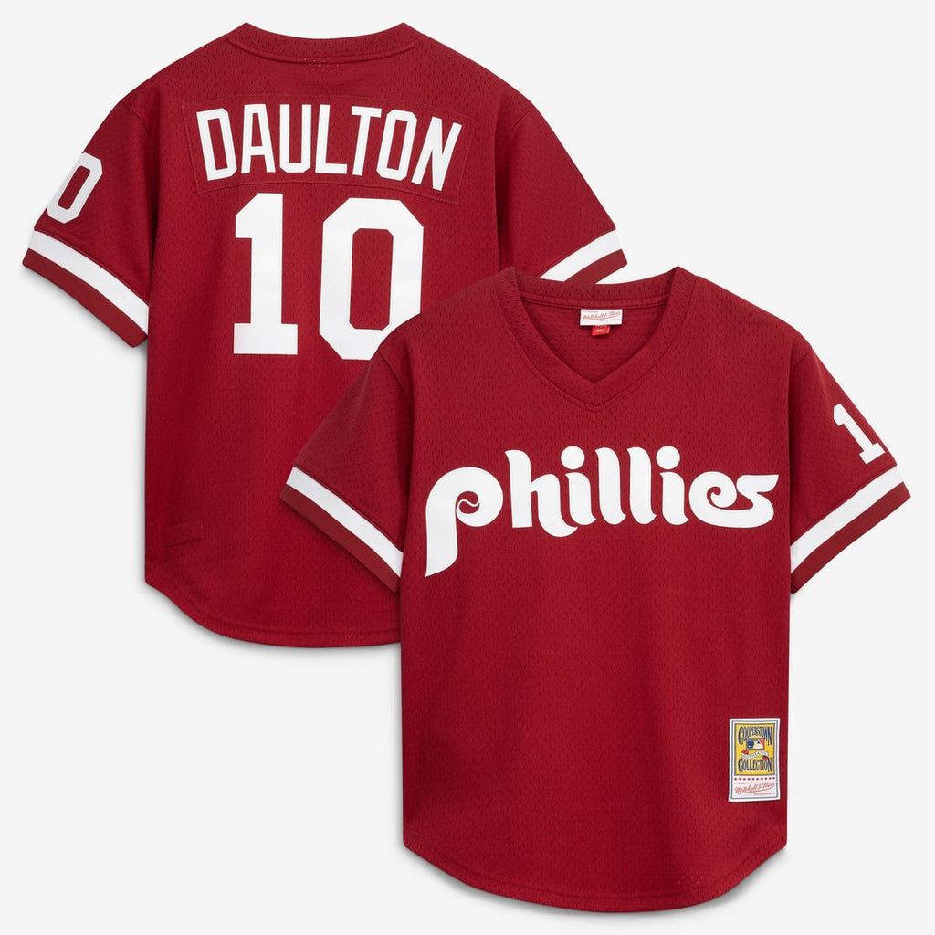 Men's Philadelphia Phillies Darren Daulton Scarlet Batting Practice MLB Baseball Jersey - view 1