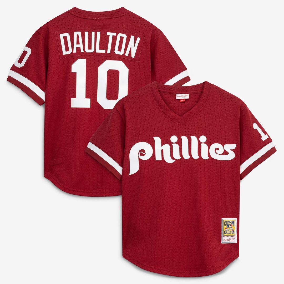 Men's Philadelphia Phillies Darren Daulton Scarlet Batting Practice MLB Baseball Jersey - view 1