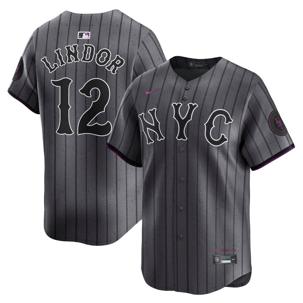 Men's New York Mets Francisco Lindor Gray City Connect Limited MLB Baseball Jersey - view 1