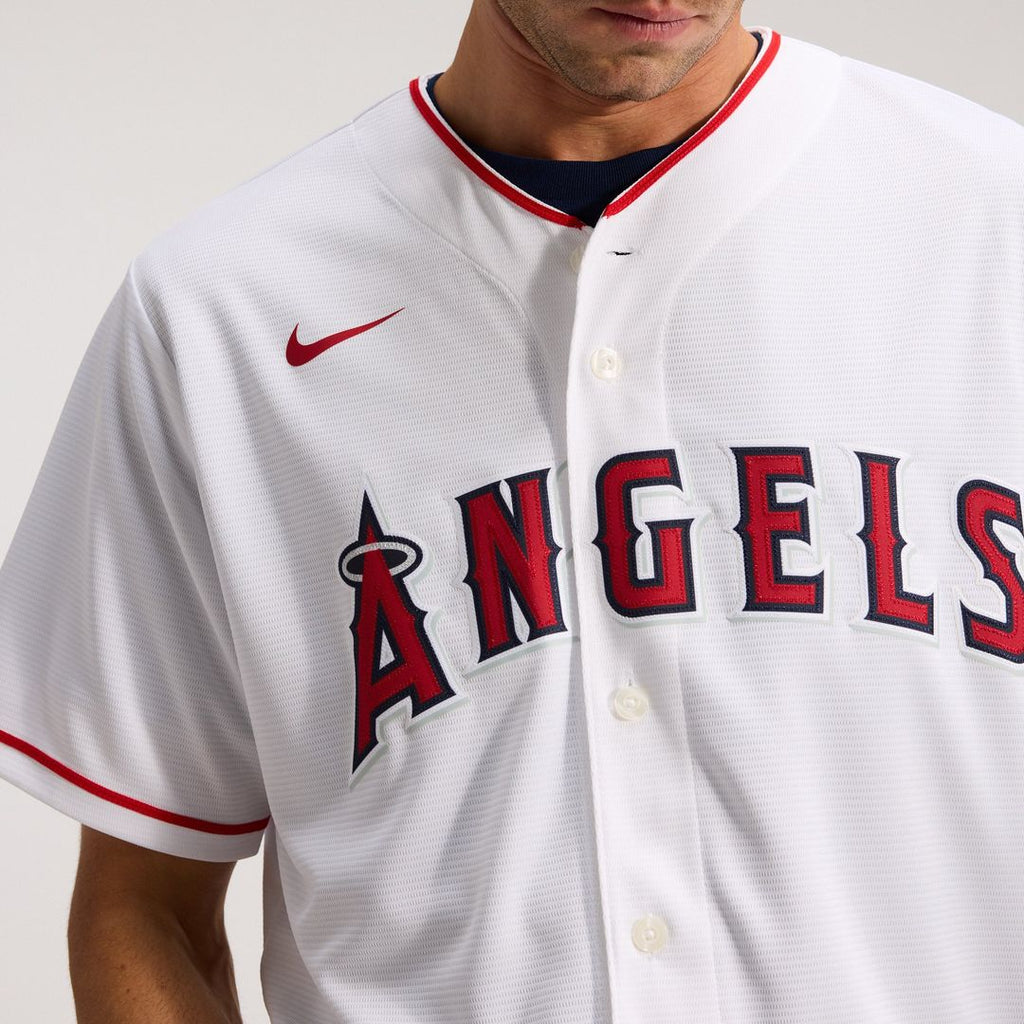 Men's Los Angeles Angels White Home Replica MLB Baseball Jersey - view 6