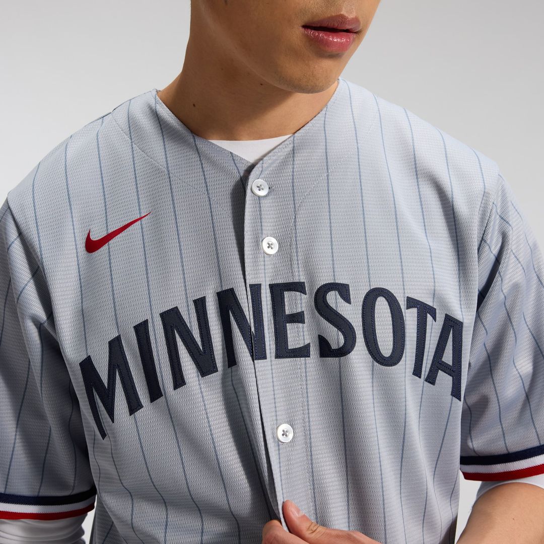 Men's Minnesota Twins Gray Road Replica MLB Baseball Jersey - view 17