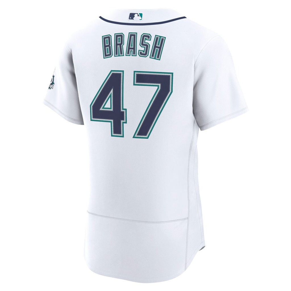 Men's Seattle Mariners Matt Brash White Home 50th Season MLB Baseball Jersey - view 3