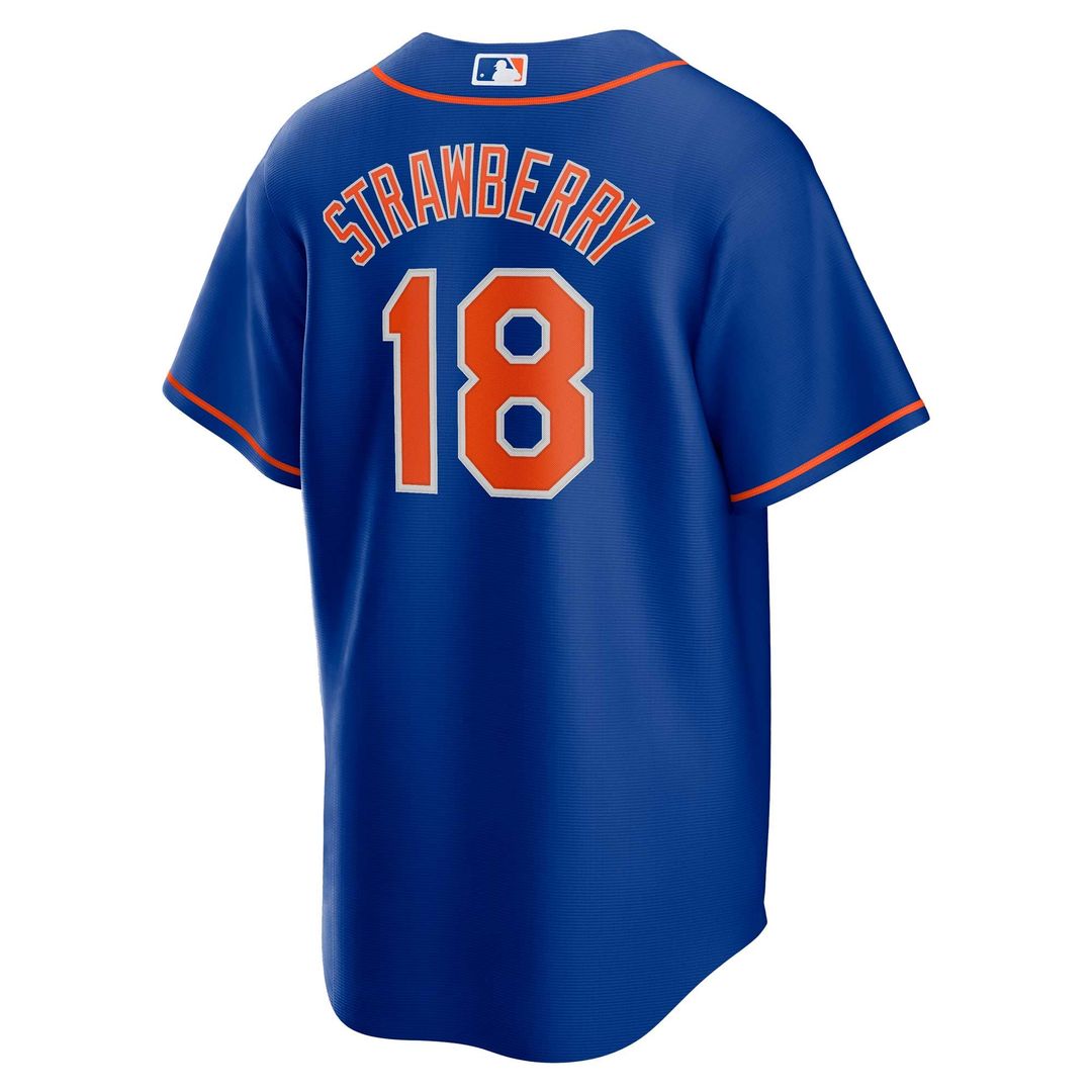 Men's New York Mets Darryl Strawberry Royal Alternate Replica MLB Baseball Jersey - view 3