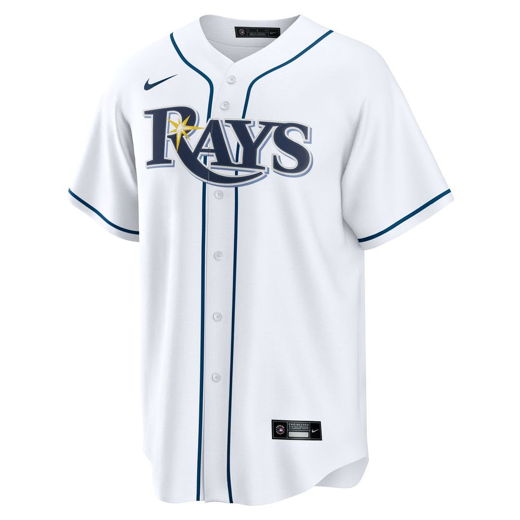 Men's Tampa Bay Rays Junior Caminero White Home Replica MLB Baseball Jersey - view 2