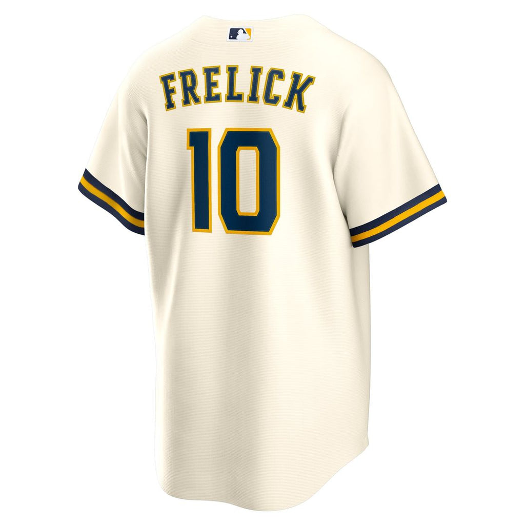 Men's Milwaukee Brewers Sal Frelick Cream Home Replica MLB Baseball Jersey - view 3