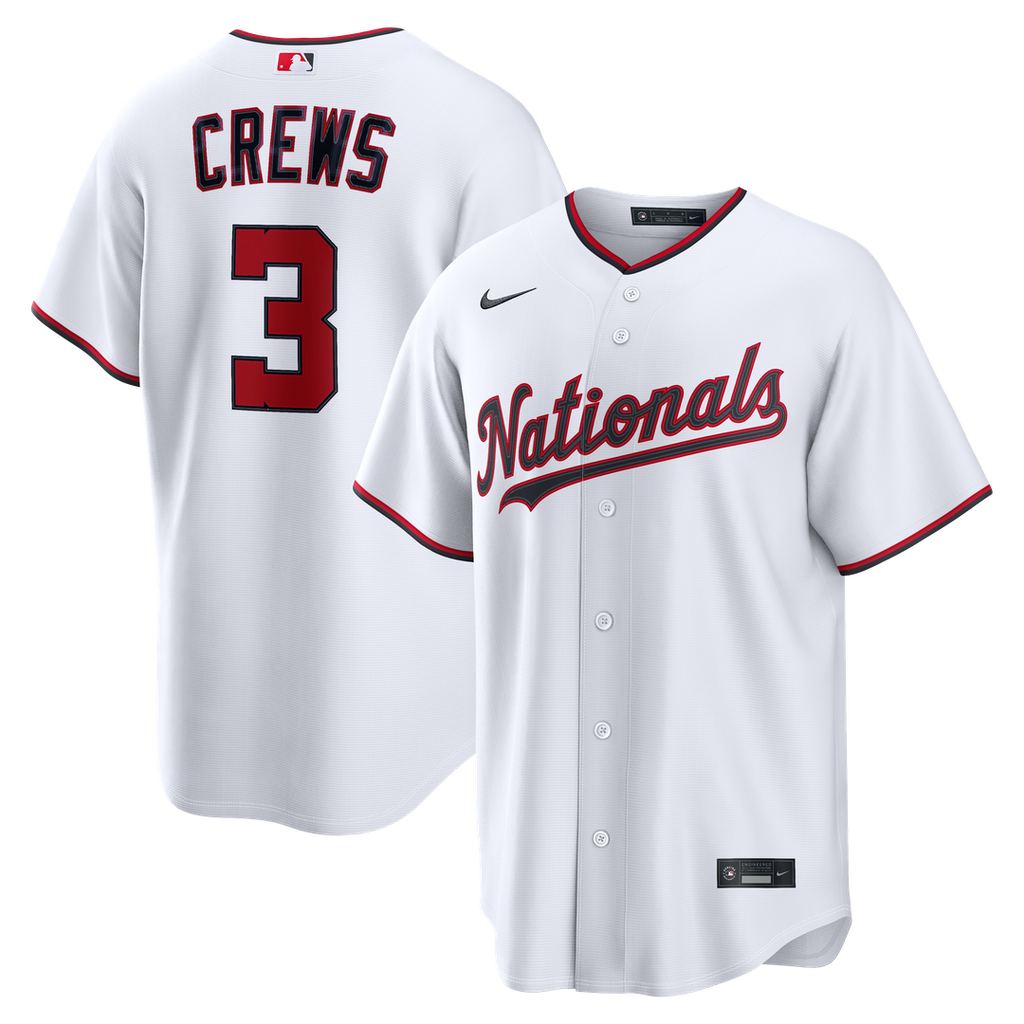 Men's Washington Nationals Dylan Crews White Home Replica MLB Baseball Jersey - view 1