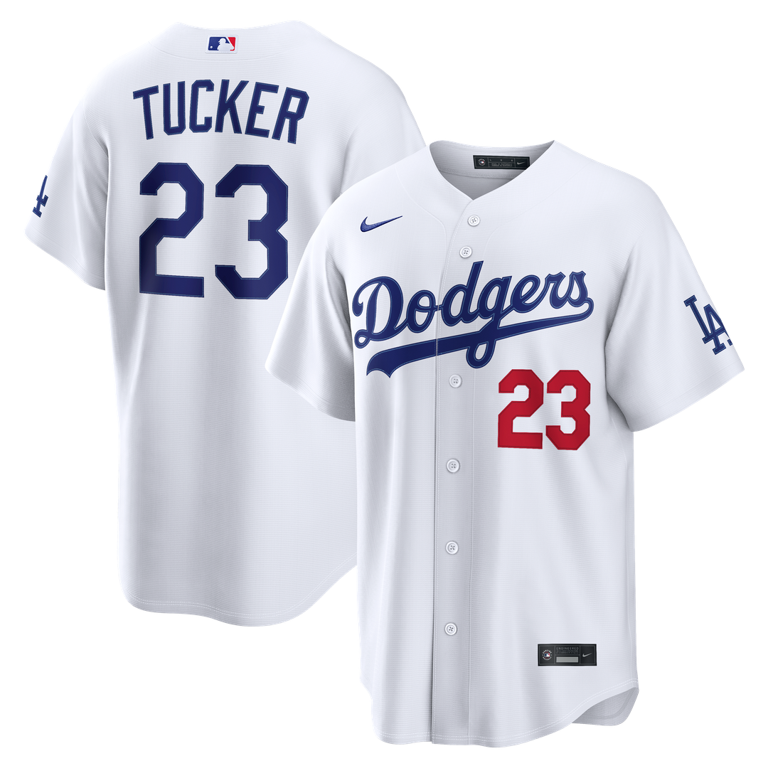 Men's Los Angeles Dodgers Kyle Tucker White Home Stadium MLB Baseball Jersey - view 1