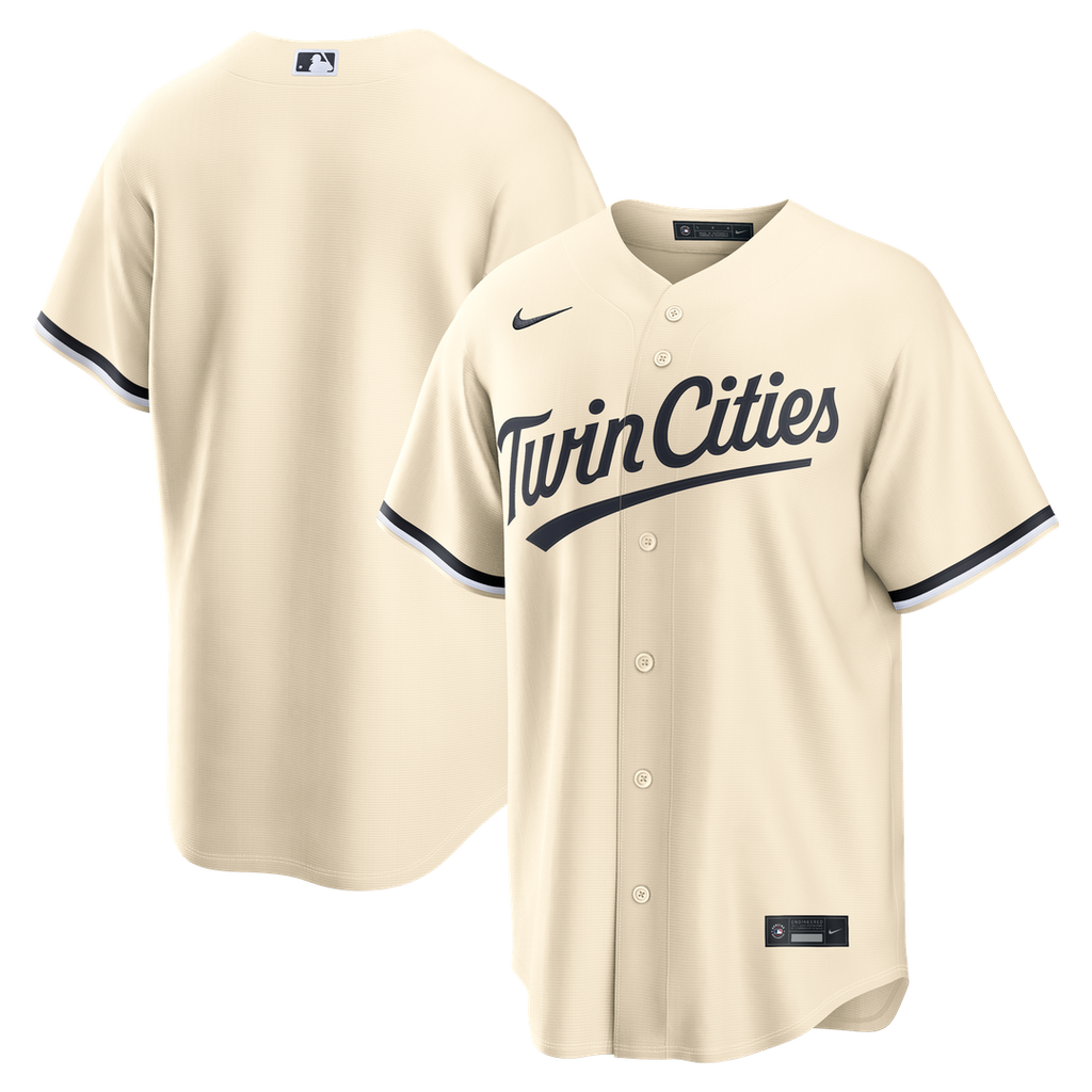 Men's Minnesota Twins Cream Alternate Replica MLB Baseball Jersey - view 1