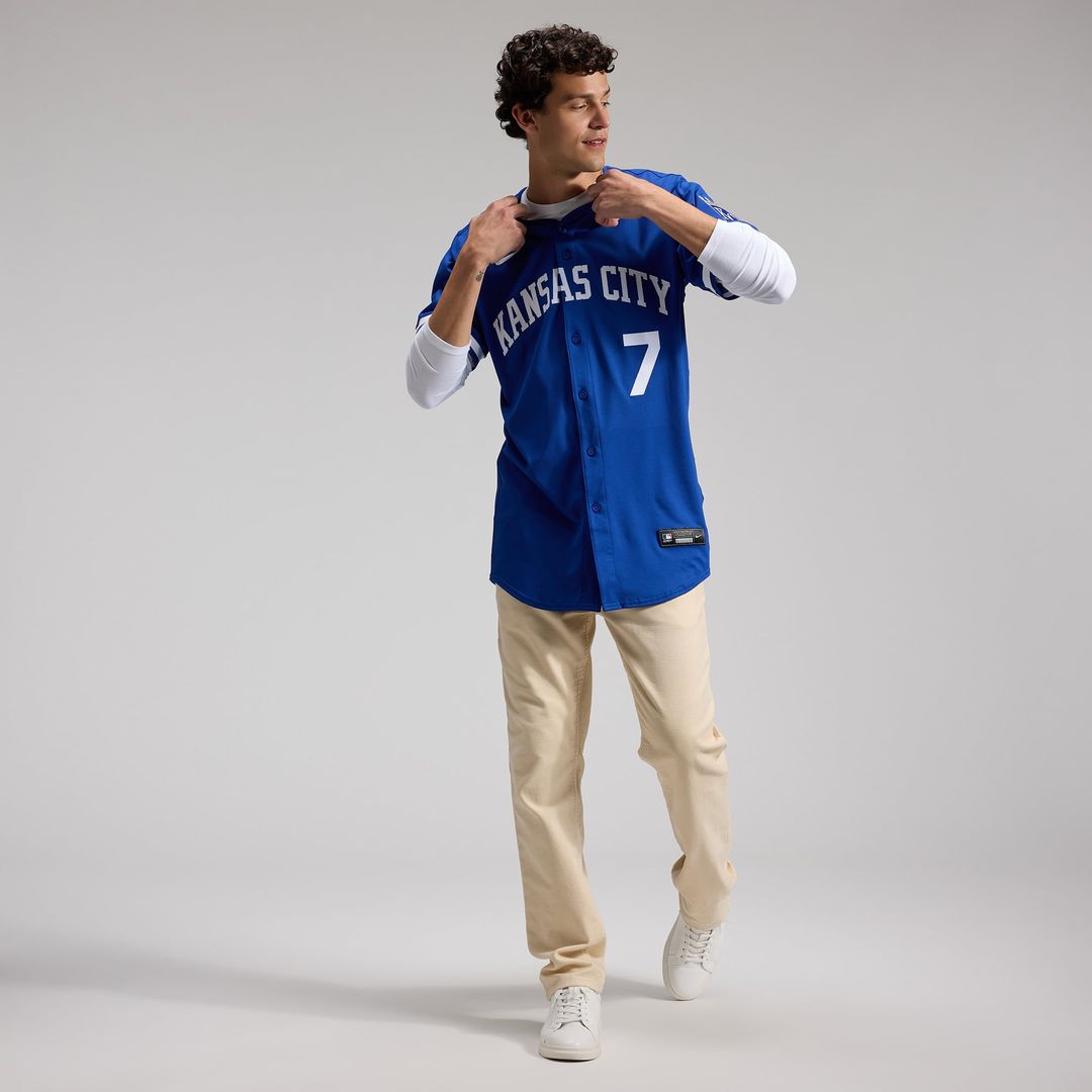 Men's Kansas City Royals Bobby Witt Jr. Royal Alternate 2 Elite MLB Baseball Jersey - view 6
