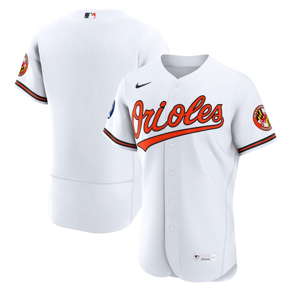 Men's Baltimore Orioles White Home Sponsor Patch MLB Baseball Jersey - view 1