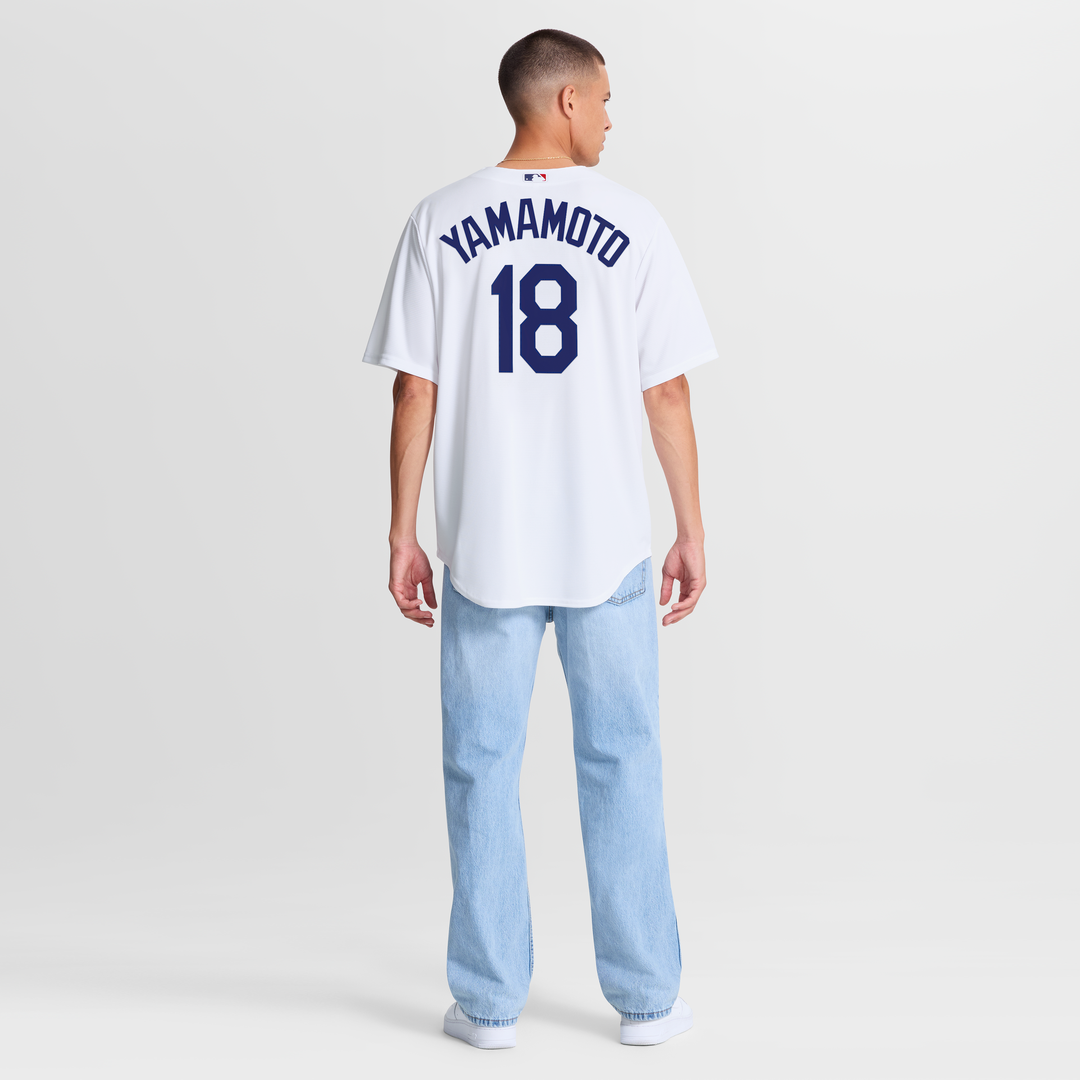 Men's Los Angeles Dodgers Yoshinobu Yamamoto White Home Replica MLB Baseball Jersey - view 5