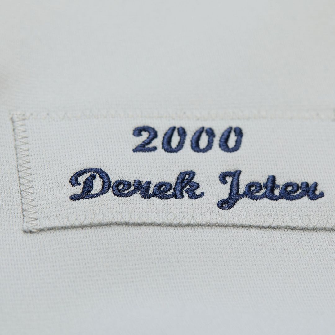 Men's New York Yankees Derek Jeter Gray Cooperstown Collection 2000 World Series MLB Baseball Jersey - view 7