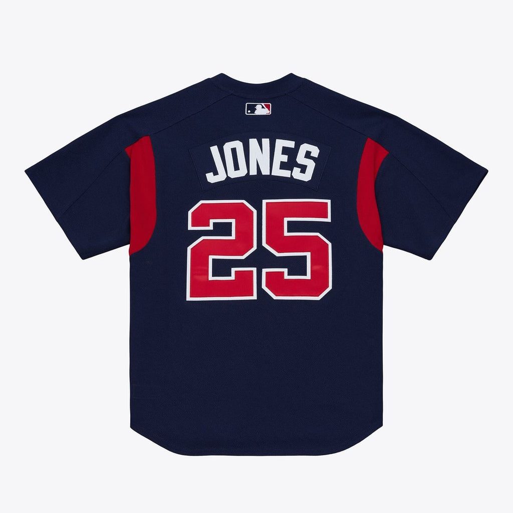Men's Atlanta Braves Andruw Jones Navy Batting Practice MLB Baseball Jersey - view 2