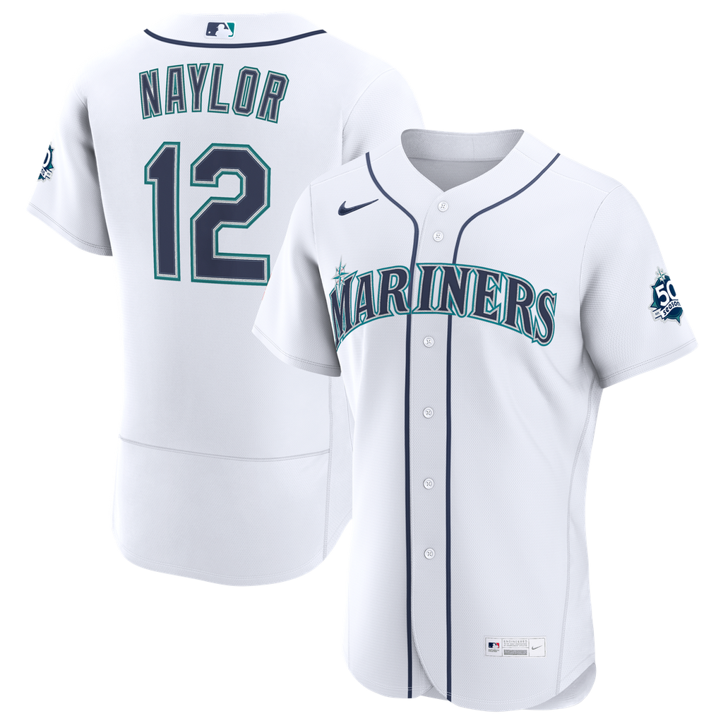 Men's Seattle Mariners Josh Naylor White Home 50th Season MLB Baseball Jersey - view 1