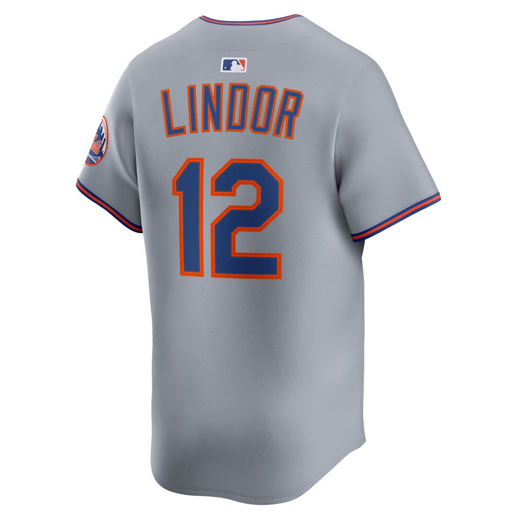 Men's New York Mets Francisco Lindor Gray Road Limited MLB Baseball Jersey - view 6