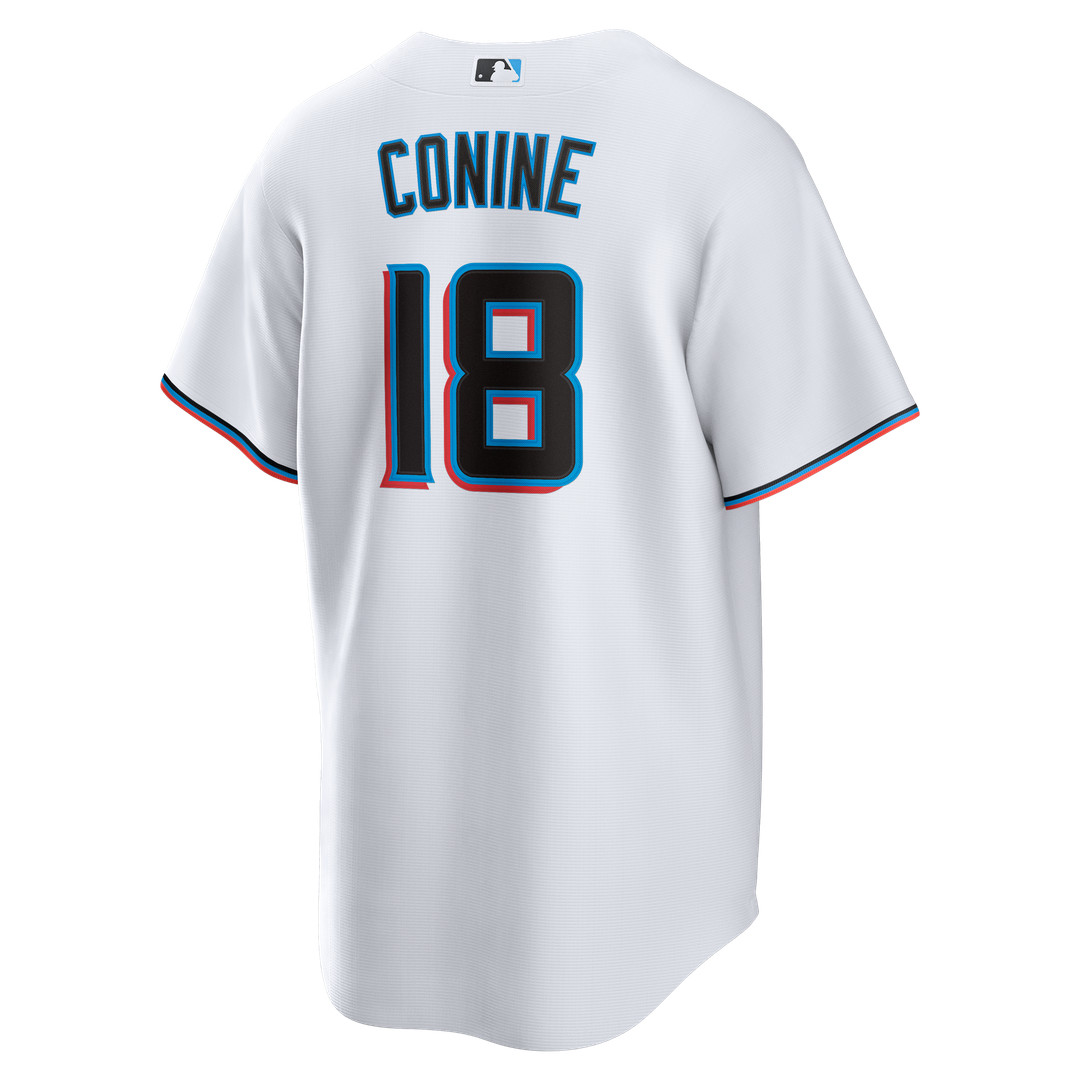 Men's Miami Marlins Griffin Conine White Home Replica MLB Baseball Jersey - view 3