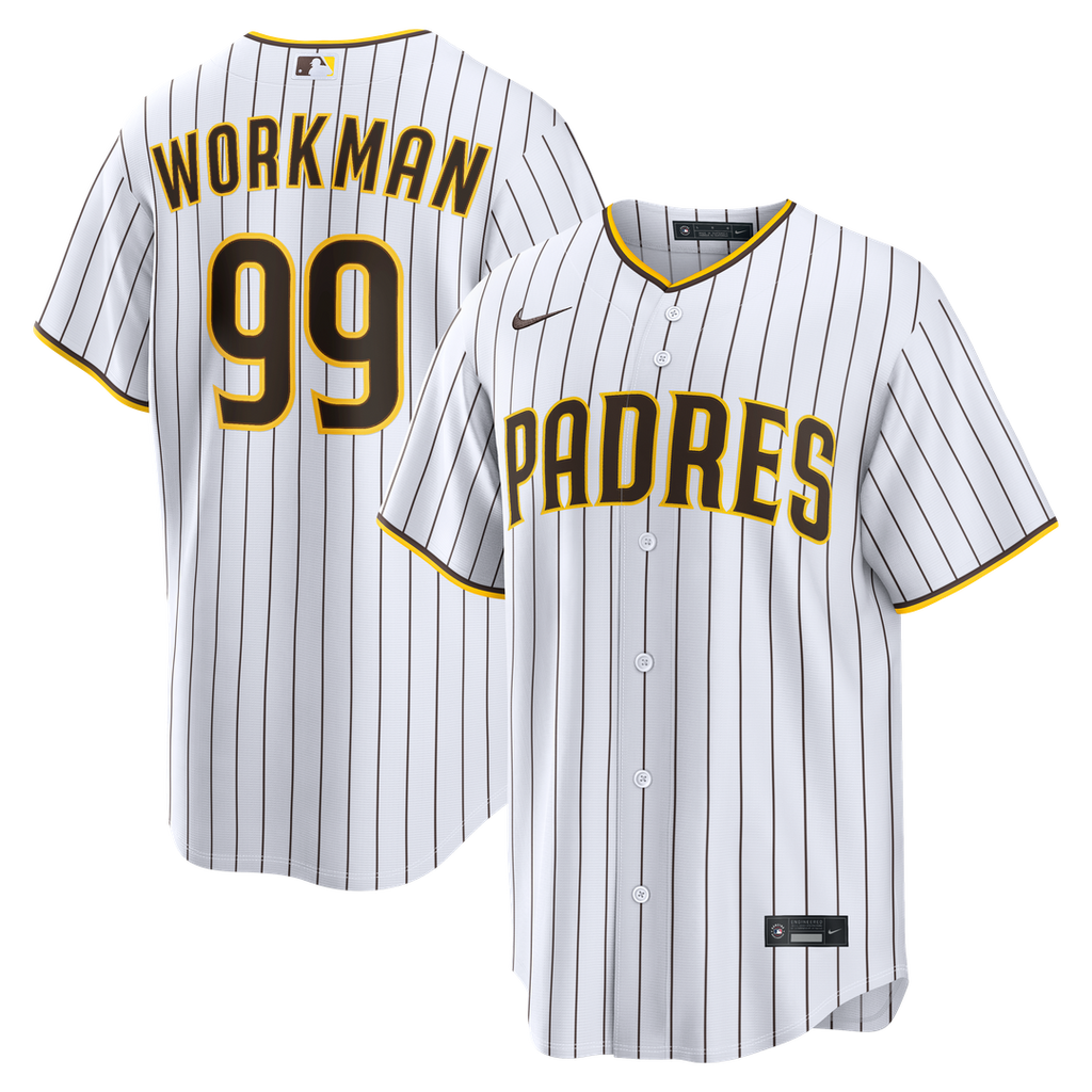 Men's San Diego Padres Gage Workman White Home Replica MLB Baseball Jersey - view 1